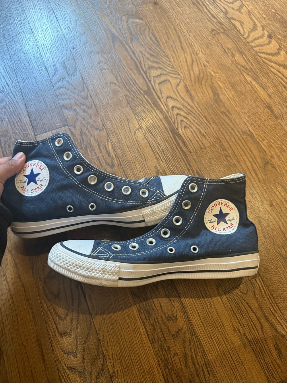 Converse High Top Sneakers in Navy and White